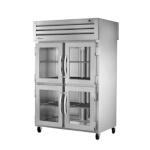 True STG2RPT-4HG-2S-HC - Pass-Thru Refrigerator, two-section, (4) glass half doors front, (2) solid doors rear